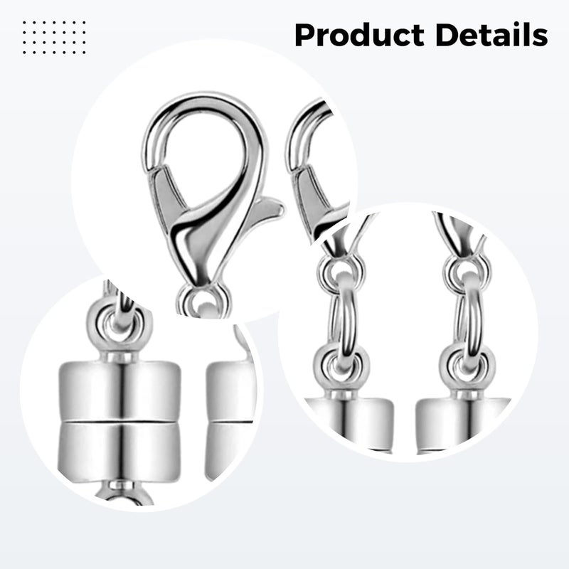 4 Pcs Silver Jewelry Clasps, Alloy Necklace Clasps with Strong Attachment Force, DIY Silver-Colored Necklace Clasp Converter - Image 5