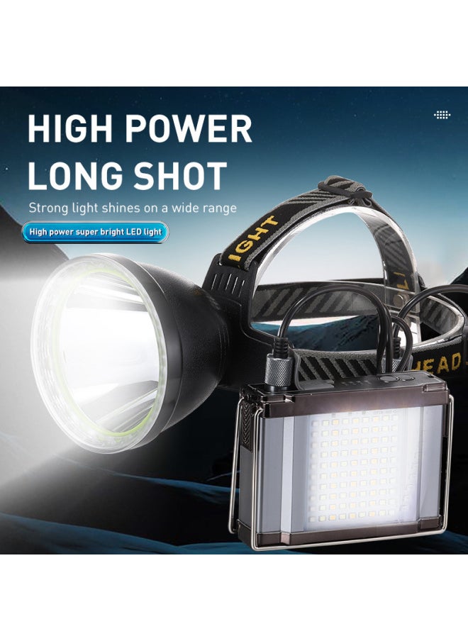 Generic - Strong Light Split Headlamp Super Bright Led Head-mounted Waterproof Outdoor Lamp 20000 MA Miner's Lamp P50 Headlamp-Color:ZJ-8002-B - Image 1