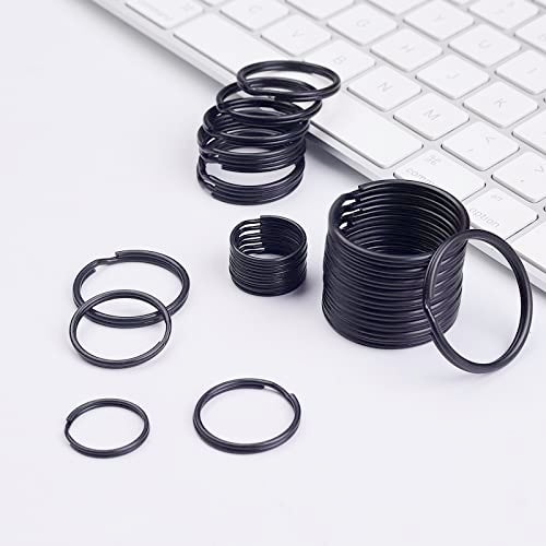 ZoloAJay 40 Pack Black Key Ring Keychain Assorted in 4 Sizes Metal Round Split Key Chains Rings for Home Car Dog Tag Office Lanyards Keys Attachment - Image 4