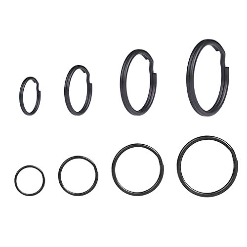 ZoloAJay 40 Pack Black Key Ring Keychain Assorted in 4 Sizes Metal Round Split Key Chains Rings for Home Car Dog Tag Office Lanyards Keys Attachment - Image 3
