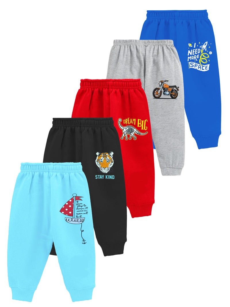 Kuchipoo Baby-Boys and Baby Girls Regular Fit Mid Rise Pyjamas - Pack Of 5 (Multicolor, 12-18 Months, PAJ-148) - Image 1