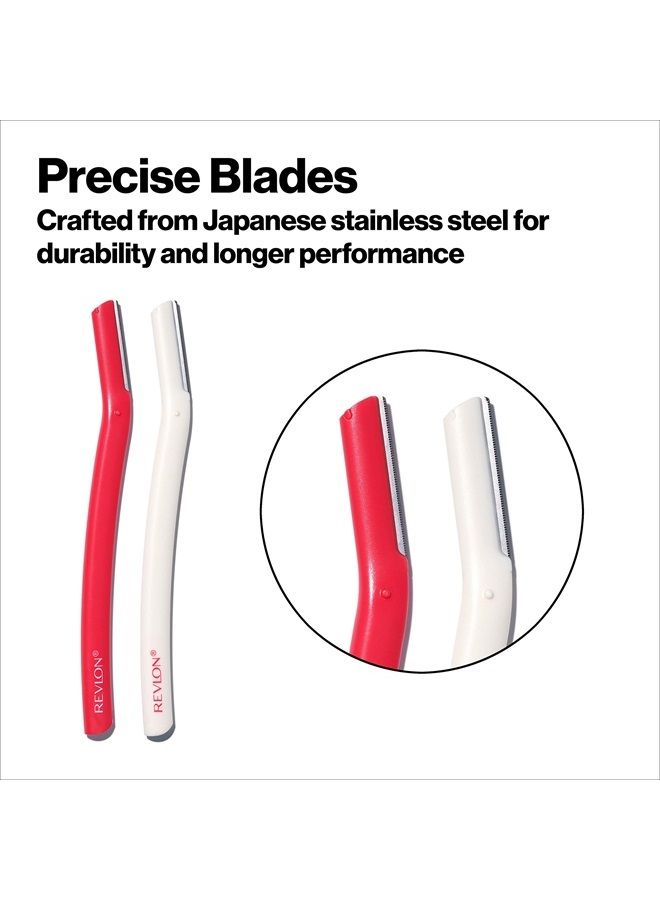 Revlon Dermaplaning Tool, Facial Razor & Hair Removal Tool, High Precision Blade,Smooth & Even Skin, Stainless Steel (Pack of 2) - Image 2