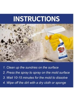 JUE-FISH Mould and Mildew Remover Spray for removing stains from wall tiles and corners 60 ml  - Image 3