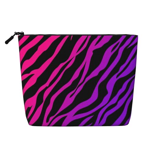 MINIOZE Purple Pink Zebra Makeup Bag Travel Cosmetic Bag Organizer Toiletry Bag Make Up Bags For Women Girls Large Light - Image 1