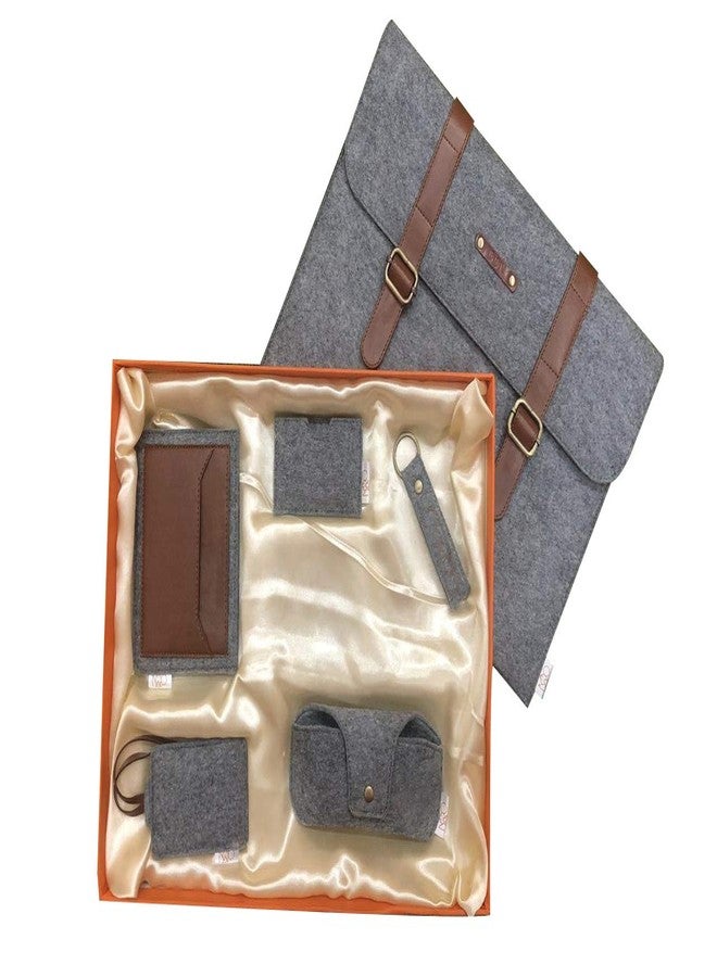 OON Deepawali Gift for Sister Brother Combo of Laptop Sleeve 15 inch- Eyeglass case-Passport Cover- Key Chain - Card Holder -Luggage Tag Set of 6 in a OON Designer Box - Image 2