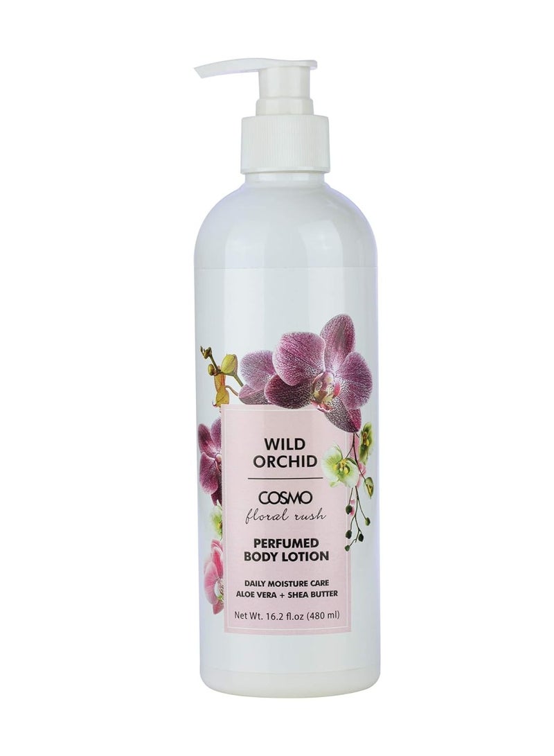 كوزمو لوشن الجسم كوزمو وايلد أوركيد 480 مل للعناية اليومية بالرطوبة وزبدة الشيا والصبار عبوة من قطعة واحدة - Image 1
