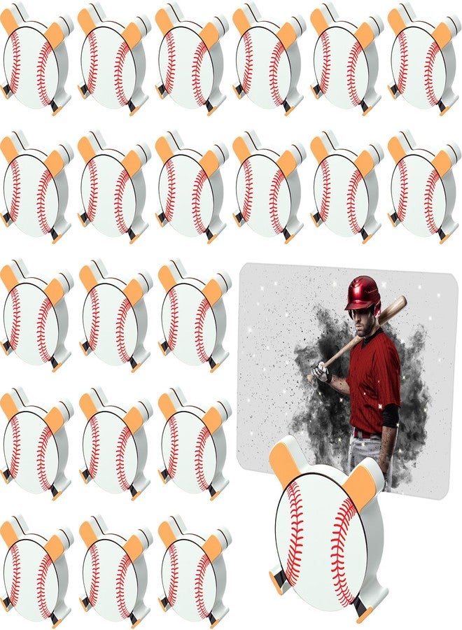 AceOrbit 12 Pcs Baseball Place Card Holder Wooden Picture Holders & Memo Clips Baseball Centerpieces for Tables Sports Ball Base Number Holders for Wedding Party Supplies - Image 1
