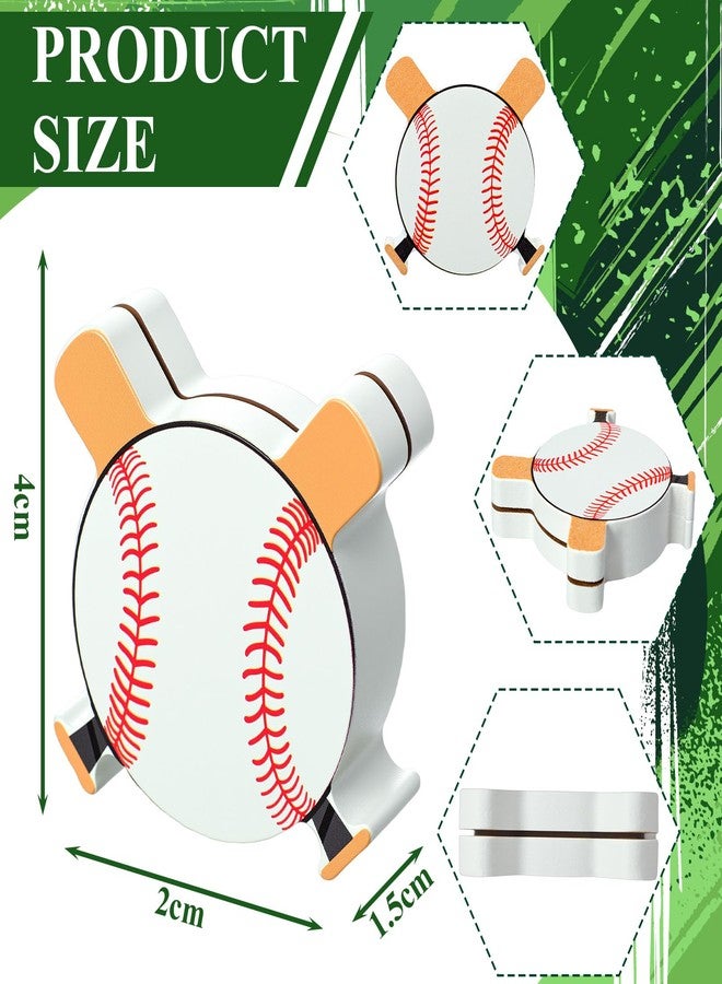 AceOrbit 12 Pcs Baseball Place Card Holder Wooden Picture Holders & Memo Clips Baseball Centerpieces for Tables Sports Ball Base Number Holders for Wedding Party Supplies - Image 2