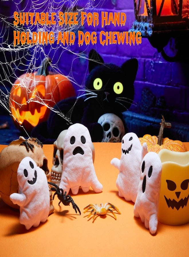 Civaner 12 Pcs Halloween Squeaky Dog Toys Bulk Ghost Stuffed Plush Toys for Dogs Interactive Teething Chew Plaything for Halloween Small Medium Large Pets Teething Cleaning and Training - Image 4