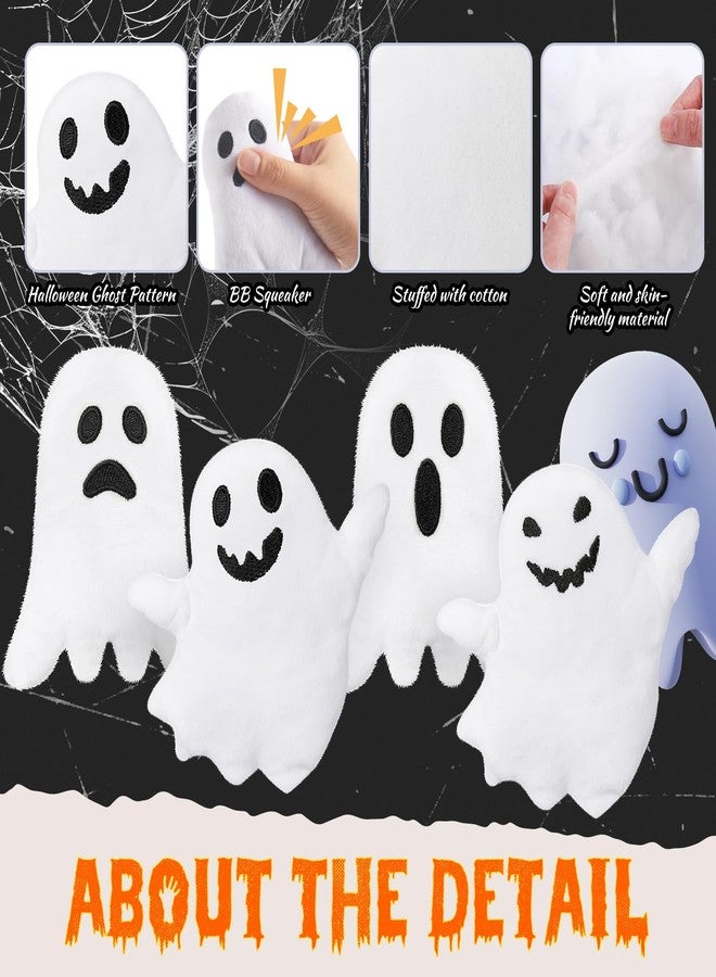 Civaner 12 Pcs Halloween Squeaky Dog Toys Bulk Ghost Stuffed Plush Toys for Dogs Interactive Teething Chew Plaything for Halloween Small Medium Large Pets Teething Cleaning and Training - Image 5