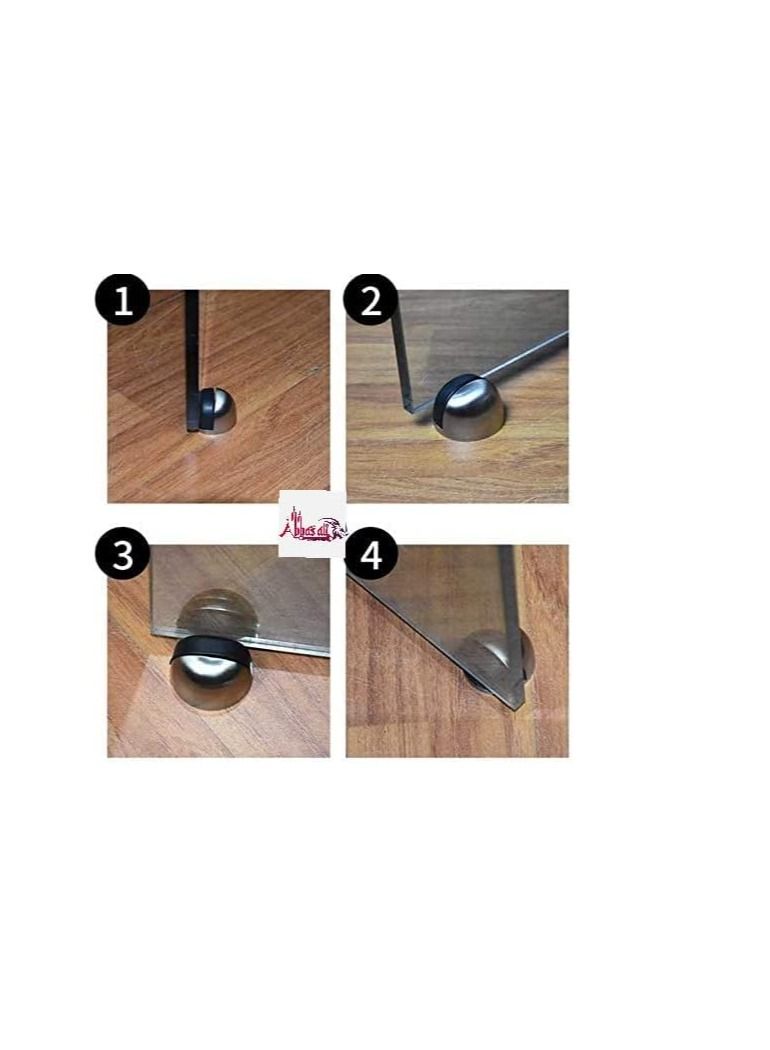 ABBASALI Stainless Stee Half Round Door Stopper with Rubber Bumper Door Retainer - Image 3