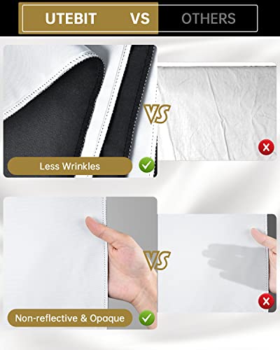 UTEBIT White Black Backdrop, 5 * 6.5FT 2-in-1 Double Sided Photo Backdrop Kit Black/White Screen Background for Photography with 4 Spring Clamps, Low Temperature Ironing to Remove Wrinkles - Image 4