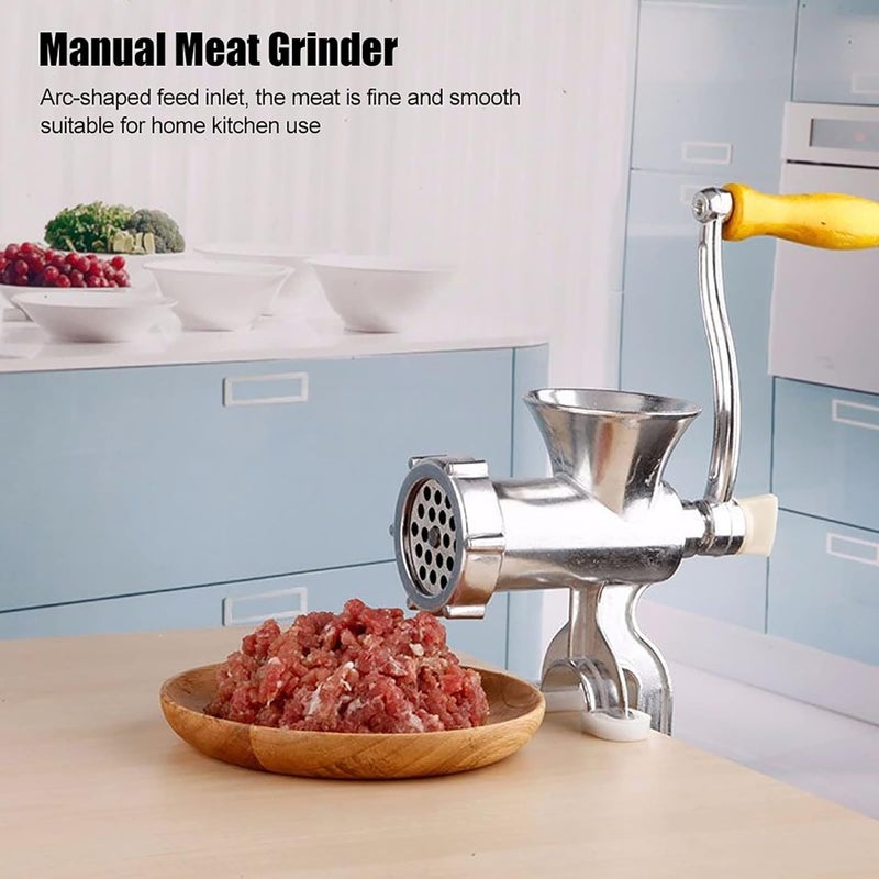 klarako Manual Meat Grinder, Aluminum Alloy Hand Crank Pork Mincer Sausage Stuffer Maker Table Clamp Spice Pepper Grinding Machine Household Home Kitchen Meat Processor - Image 2