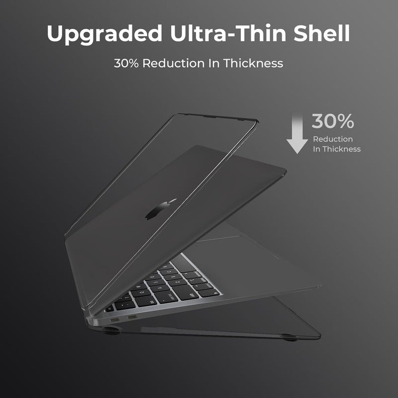 Eoocoo Hard Case Compatible with MacBook Air 13.3 inch M1 Chip 2021-2018 with Retina Display, Air 13.3 inch Plastic Protective Case + Transparant Keyboard Cover + Screen Protector, Crystal Black - Image 4