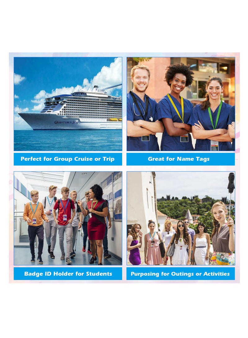 Barakah 8 Pack Waterproof ID Card Holders with Cruise Lanyard, Colorful, Durable Badge and Card Lanyards in 8 Solid Colors, Ideal for Carnival Sails and Events - Image 4