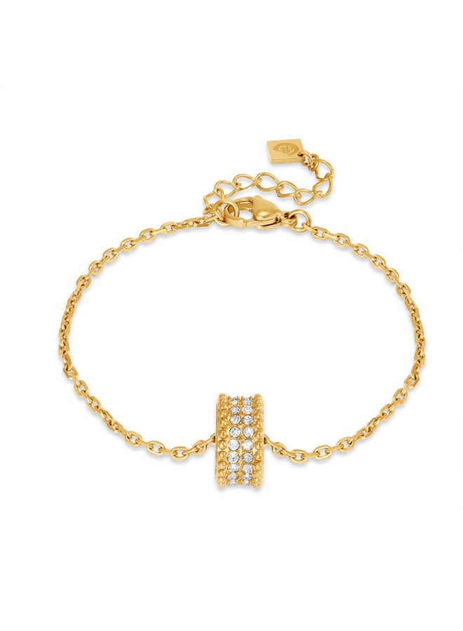 شيروتي 1881 إيزادورا سوار ذهبي دائري بتصميم فتحة حرف سي للنساء - Image 1