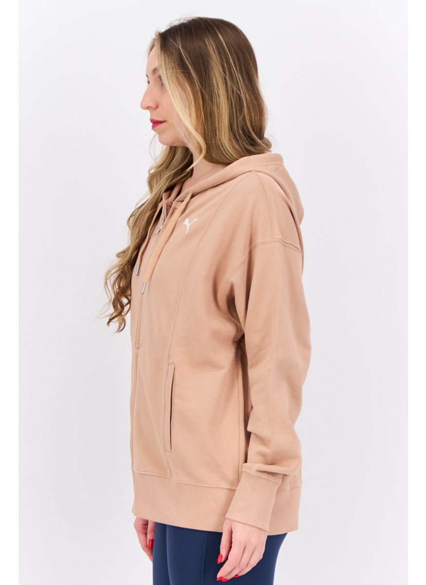 PUMA - Women Sportswear Fit Hooded Outdoor Full Zip Sweatshirts, Light Tan - Image 1