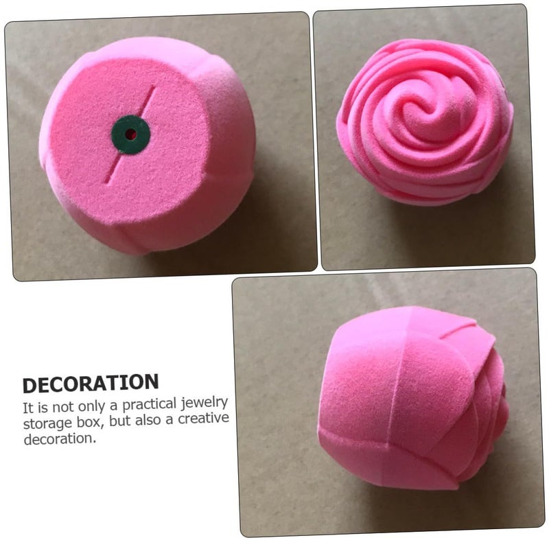 Rose Ring Box Simulation Flower Shape Jewelry Case For Wedding Proposal Engagement Ceremony Portable Trinket Holder For Women - Image 4