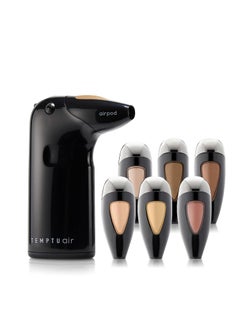 Temptu TEMPTU Air Discovery Airbrush Makeup Kit For Beginners Personal Or Professional Use 8Piece PreFilled Airpod Makeup Essentials Set  SemiMatte Natural Finish Medium 