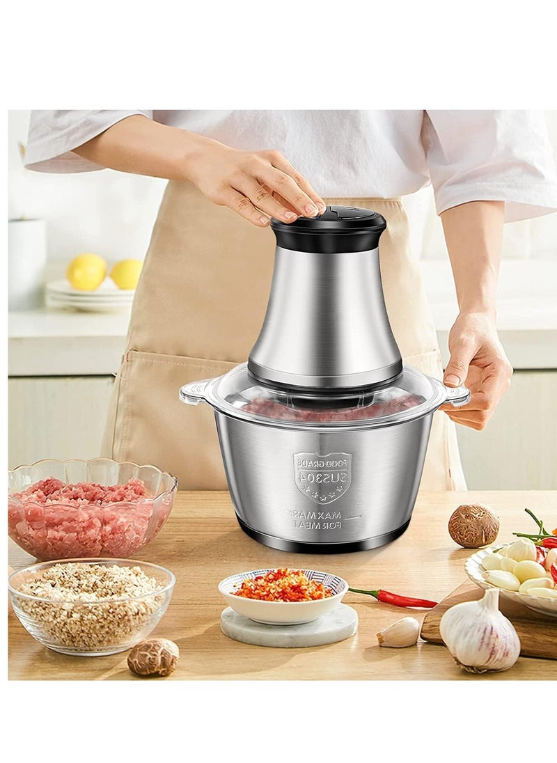 Generic Meat Grinder Electric, Food Processor 3L Stainless Steel Meat Blender Food Chopper for Meat, Vegetables, Fruits and Nuts with 4 Sharp Blades  - Image 5
