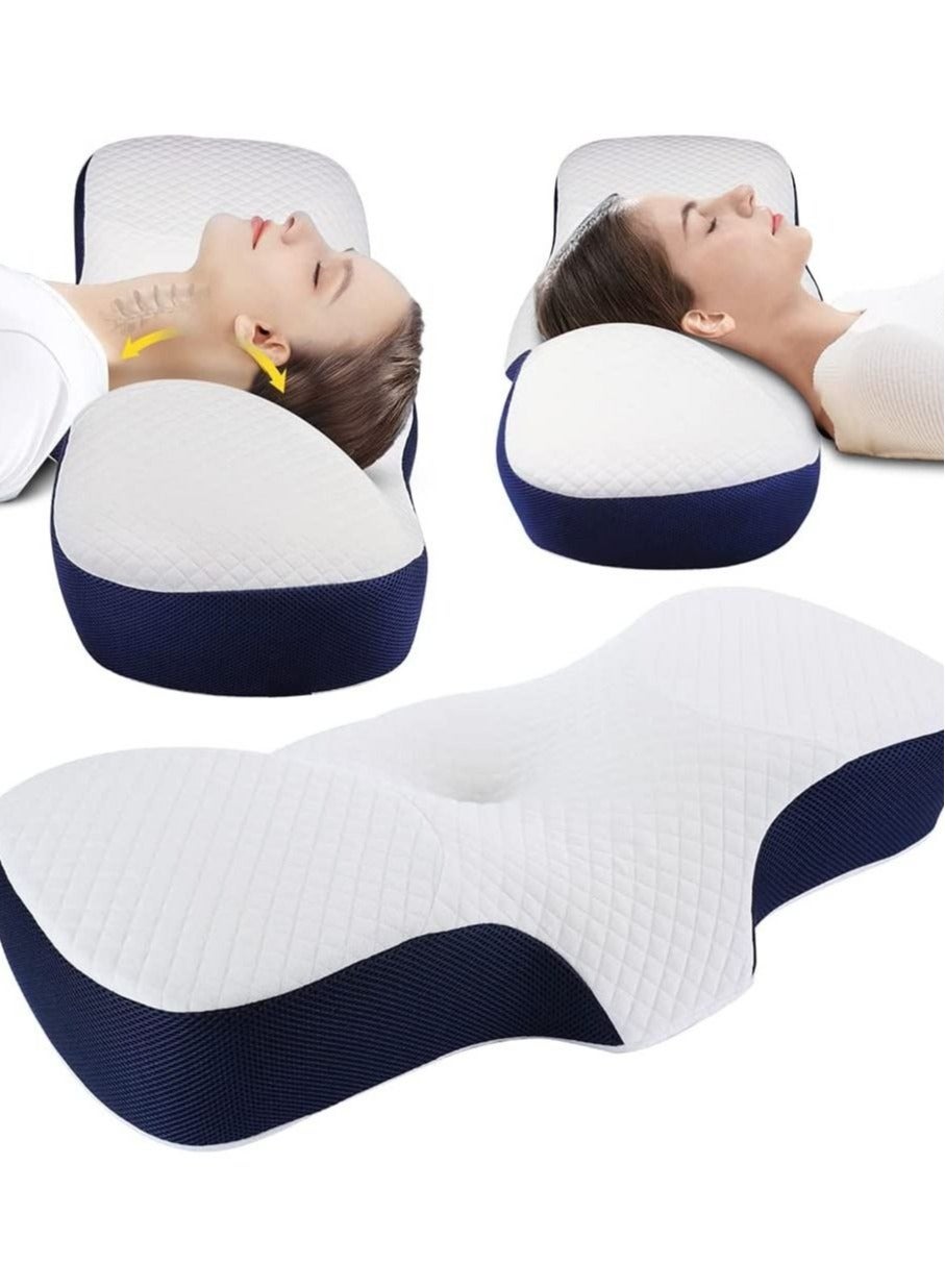 Advanced Memory Foam Pillow Adjustable Ergonomic Cervical Pillow for Neck and Shoulder Support Pillow for Side Sleepers Polyester