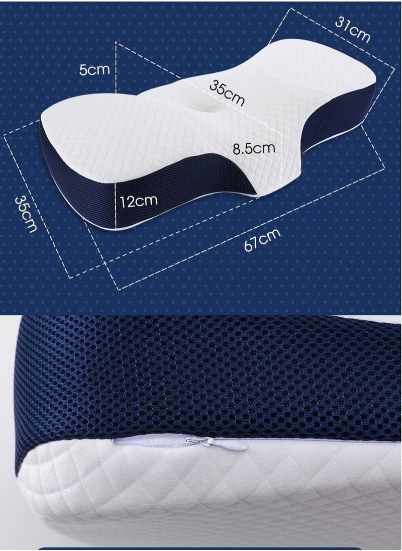 MIXDE - Advanced Memory Foam Pillow  Adjustable Ergonomic Cervical Pillow for Neck and Shoulder Support Pillow for Side Sleepers Polyester - Image 1