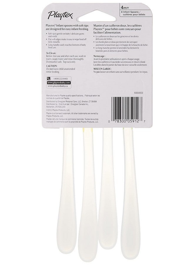 playtex Mealtime Infant Spoons - Pack of 4 (Colors Vary)