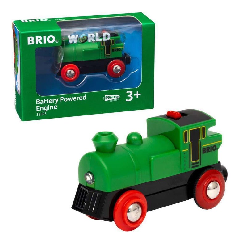 BRIO World 33595 Engine Train Battery Powered Wooden Toy for Kids Forward Reverse Movement Illuminating Headlights Ideal for Toddlers 3 Years Up - Image 3