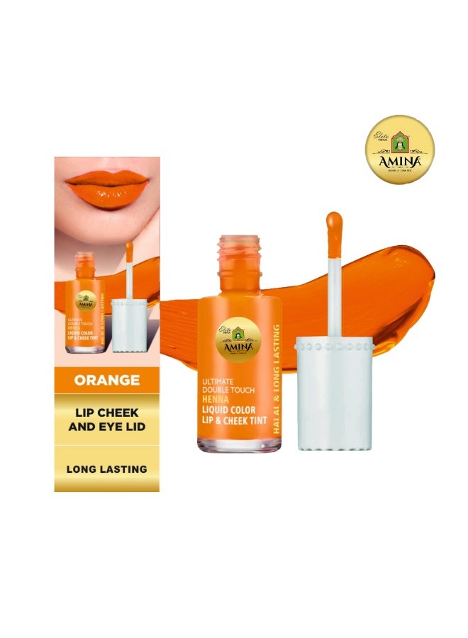 Amina Ultimate Double Touch First Ever Henna / Mehendi Base Liquid Lip & Cheek Long Lasting Tint Orange Pack of 2 - Image 4