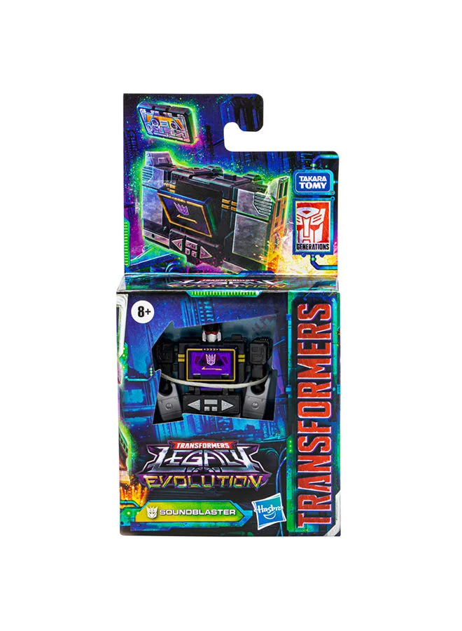HASBRO - GAMING Transformers Toys Legacy Evolution Core Soundblaster Toy 3.5-Inch Action Figure For Boys And Girls Ages 8 And Up