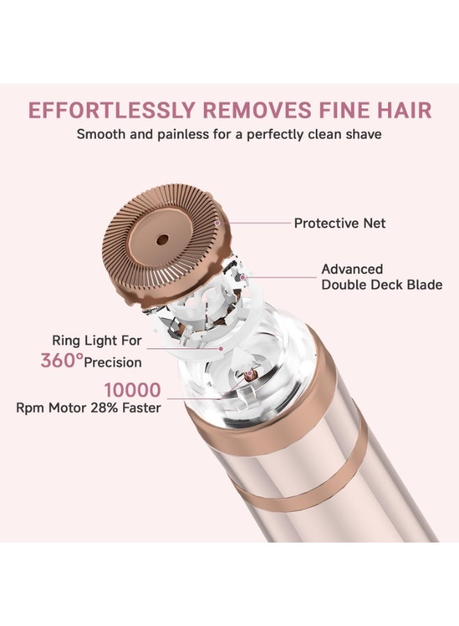 Electric Eyebrow Trimmer, 3 in 1 Facial Hair Remover for Women, Waterproof Rechargeable Hair Shaver for Face Eyebrow Leg Bikini Nose, Painless Facial Razor Epilators with 3 Guide Combs - Image 5