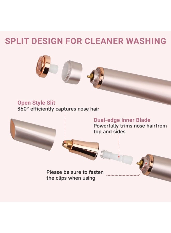 Electric Eyebrow Trimmer, 3 in 1 Facial Hair Remover for Women, Waterproof Rechargeable Hair Shaver for Face Eyebrow Leg Bikini Nose, Painless Facial Razor Epilators with 3 Guide Combs - Image 4