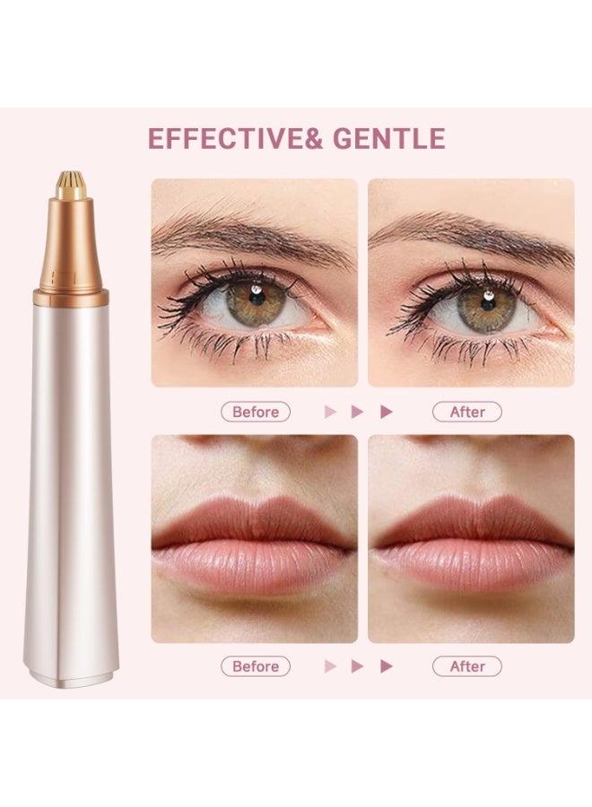 Electric Eyebrow Trimmer, 3 in 1 Facial Hair Remover for Women, Waterproof Rechargeable Hair Shaver for Face Eyebrow Leg Bikini Nose, Painless Facial Razor Epilators with 3 Guide Combs - Image 2