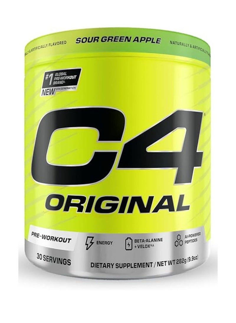 CELLUCOR C4 Original Pre-Workout Powder, Green Apple – 30 Servings | Zero Sugar, 150mg Caffeine, Beta-Alanine, Creatine & Vitamin C – Energy Support for Men & Women - Image 1