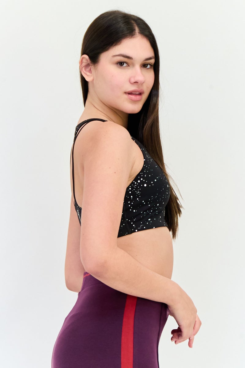 PUMA Women Brand Logo Padded Sports Bra, Black - Image 2