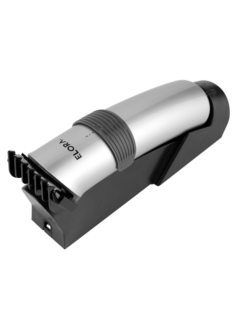 ELORA Hair and Beard Electric Rechargeable Trimmer and Shaver for Men, Cordless Grooming Device with Adjustable Razor, EL-PC-1832, Silver - Image 4