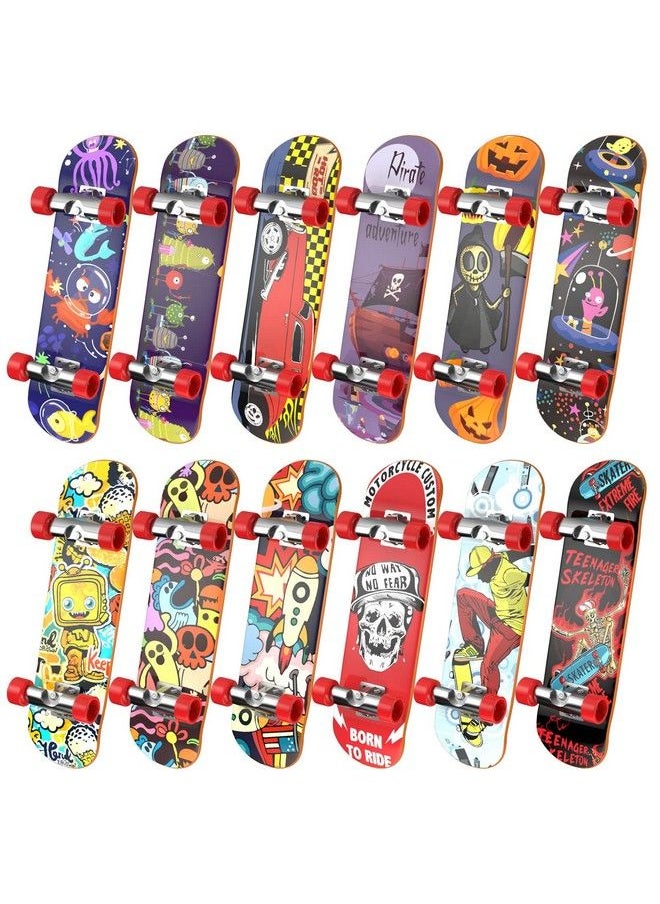 TIME4DEALS Fingerboard Mini Finger Skateboards Toys 12Pcs Professional Finger Boards Set Creative Fingertips Movement, Mini Skateboard Starter Kit Finger Sports Party Favors Novelty Toy Gift For Kids  - Image 2