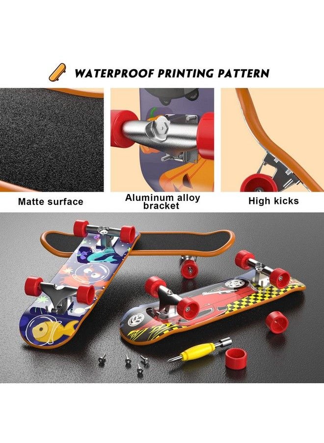 TIME4DEALS Fingerboard Mini Finger Skateboards Toys 12Pcs Professional Finger Boards Set Creative Fingertips Movement, Mini Skateboard Starter Kit Finger Sports Party Favors Novelty Toy Gift For Kids  - Image 4