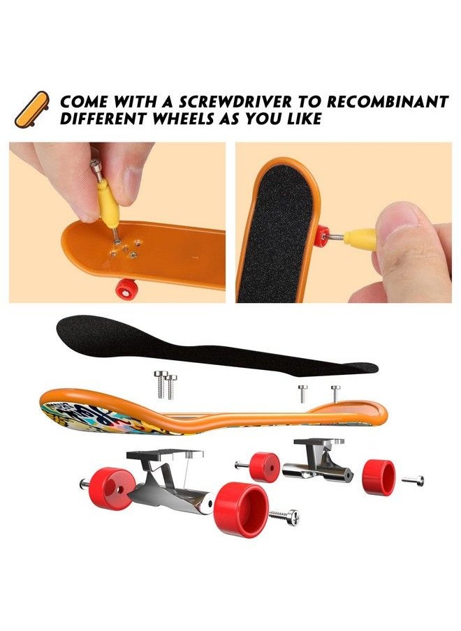 TIME4DEALS Fingerboard Mini Finger Skateboards Toys 12Pcs Professional Finger Boards Set Creative Fingertips Movement, Mini Skateboard Starter Kit Finger Sports Party Favors Novelty Toy Gift For Kids  - Image 5
