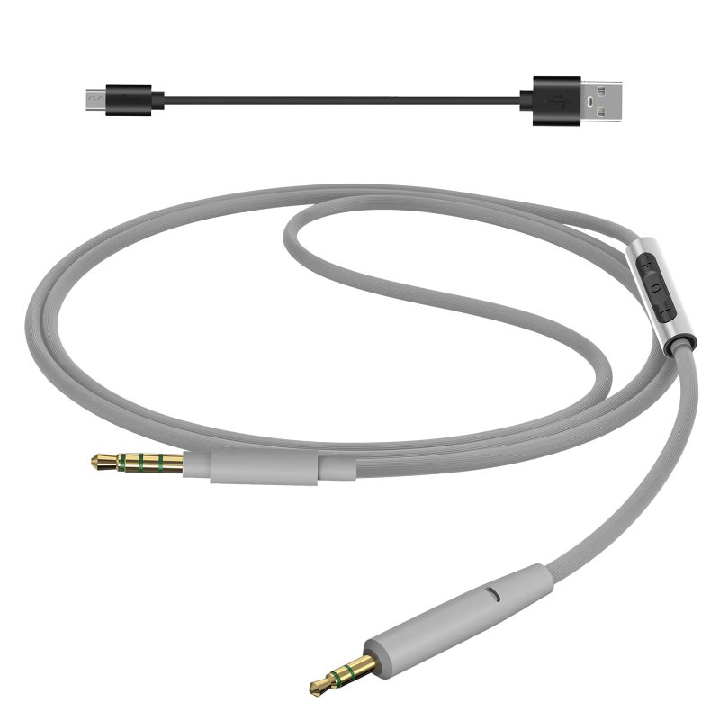 Geekria Geekria Audio Cable with Mic Compatible with Bose QC Ultra/45/35II/35/700 Headphones Cable, 3.5mm to 2.5mm Replacement Stereo Cord with Inline Microphone and Volume Control (4 ft/1.2 m)  - Image 2