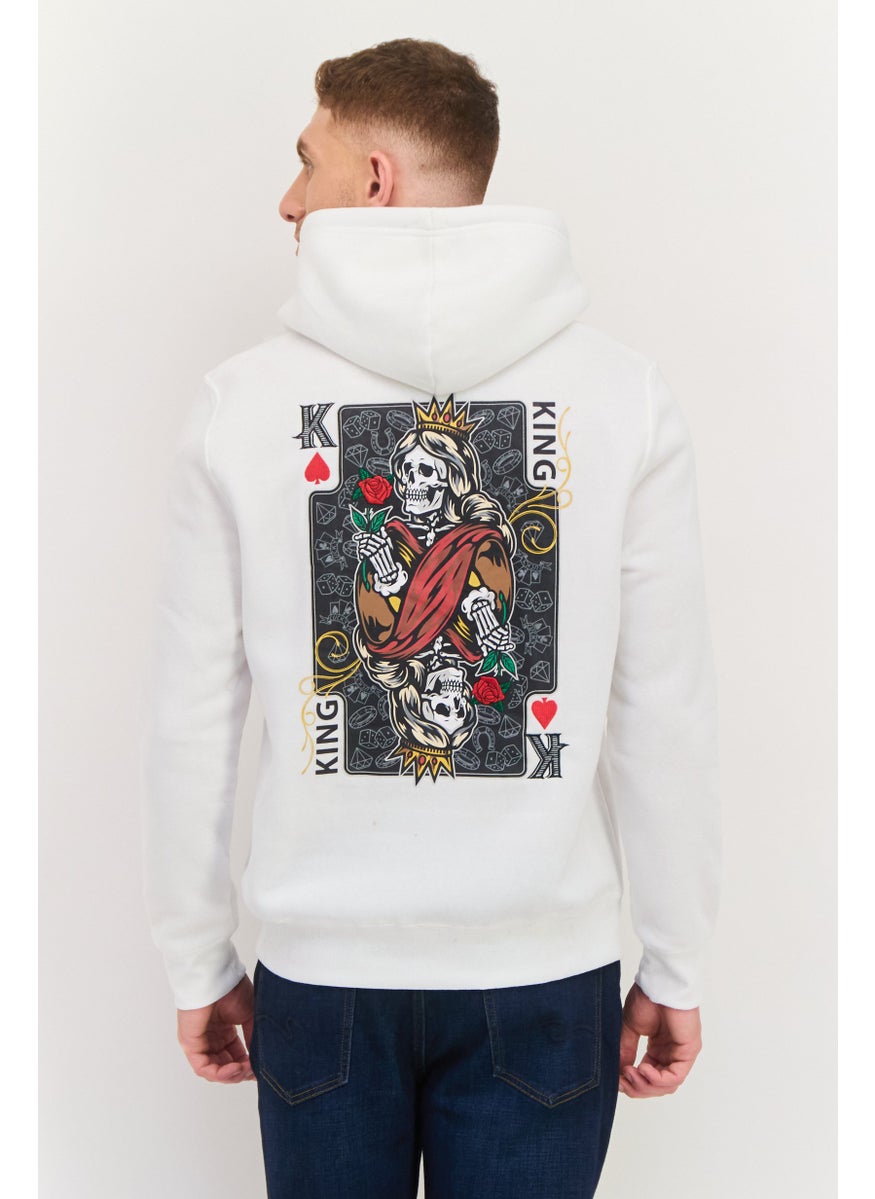 MEMBERS ONLY - Men Hooded Embroidered Long Sleeves Sweatshirt, White - Image 1