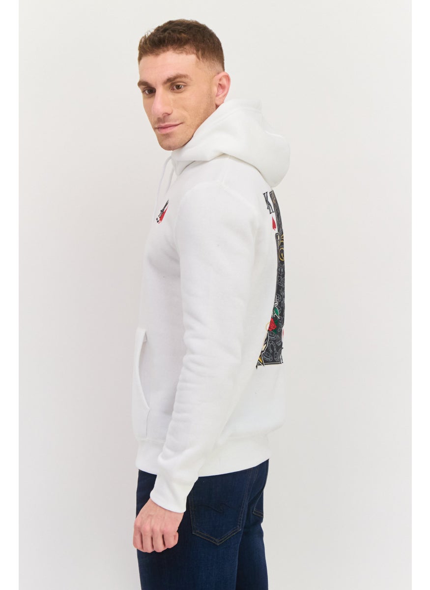 MEMBERS ONLY - Men Hooded Embroidered Long Sleeves Sweatshirt, White - Image 1