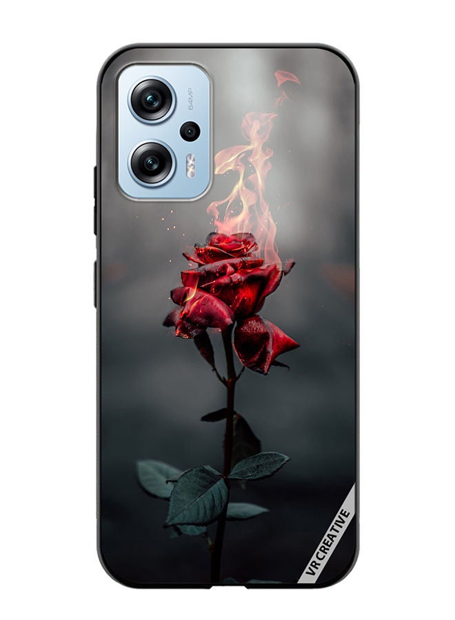 VR CREATIVE Protective Case Cover For Xiaomi Poco X4 GT Burning Rose Design Multicolour - Image 1