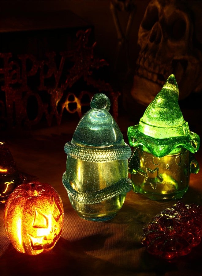 Vesici 39 Pcs 3D Halloween Silicone Resin Mold Kit Include 10 Spooky Molds with Pumpkin Skull Ghost Coffin 2 Measuring Cups 10 Stir Sticks 5 Droppers 12 Glitter Tools for DIY Candles Soaps Crafts - Image 5