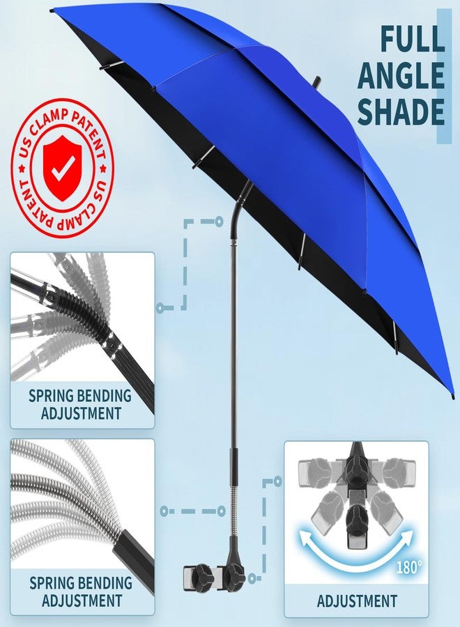 NBtoUS 2 PACK 48" Beach Umbrella for Chair(Blue) - Image 5