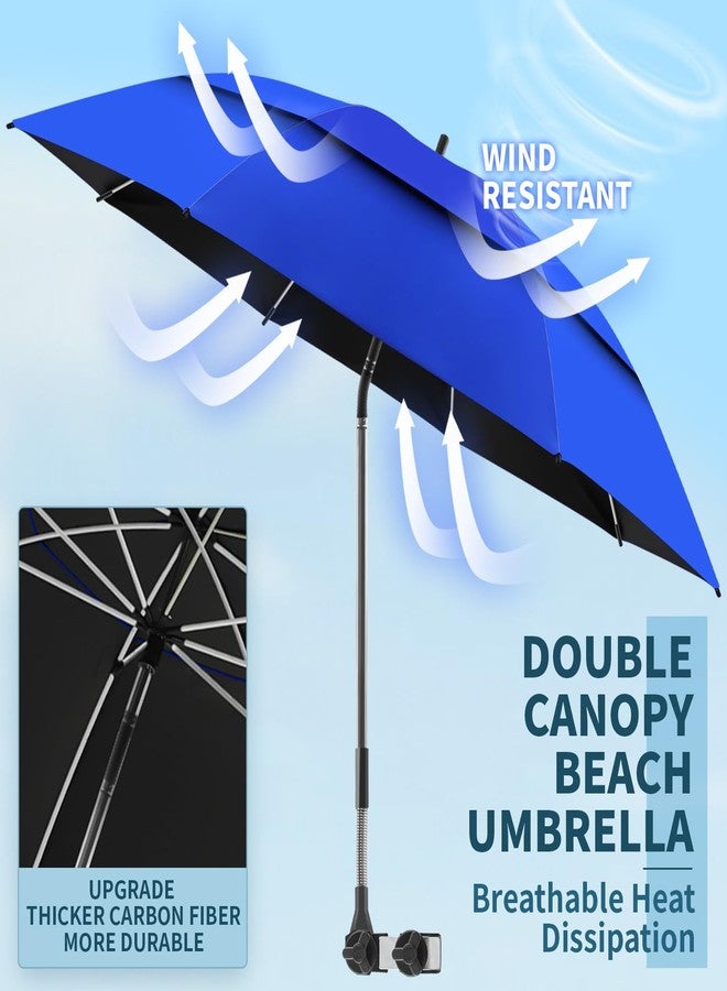 NBtoUS 2 PACK 48" Beach Umbrella for Chair(Blue) - Image 2