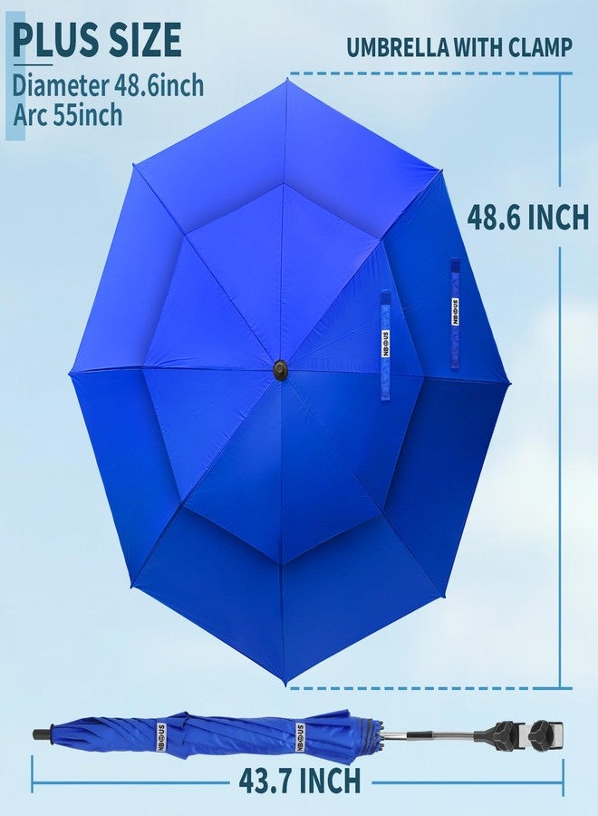NBtoUS 2 PACK 48" Beach Umbrella for Chair(Blue) - Image 3
