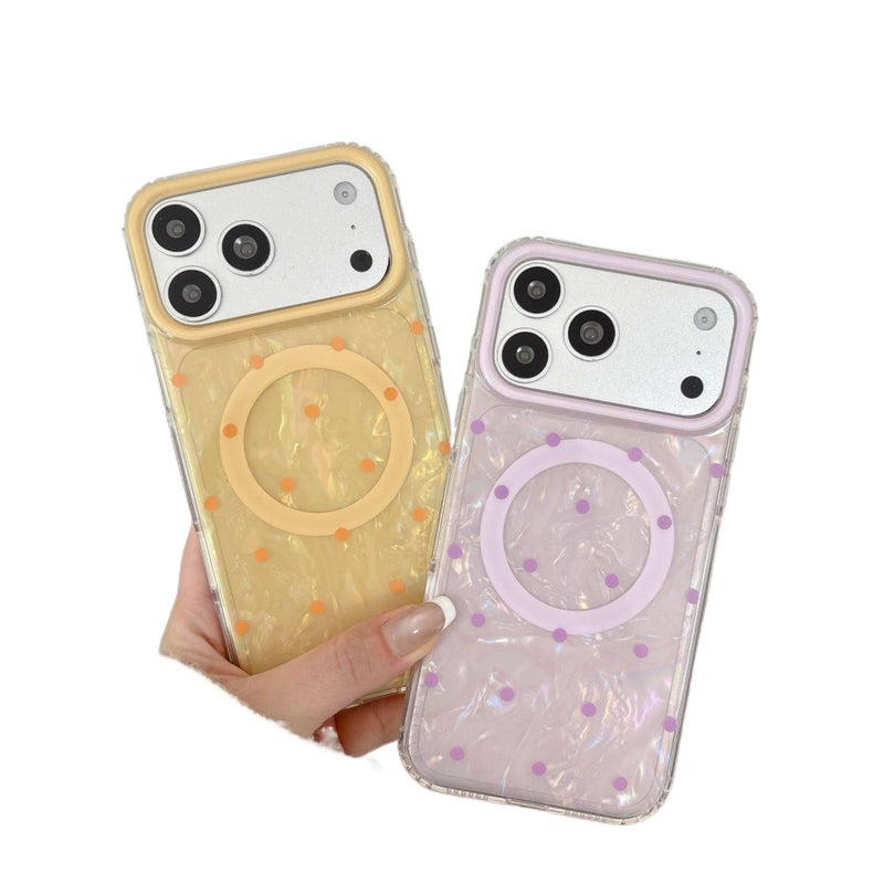 TPU MagSafe Case for iPhone 13 with Drop Protection and Strong Magnetic plus Shockproof plus Polka Dot in Purple - ModaStar - Image 5