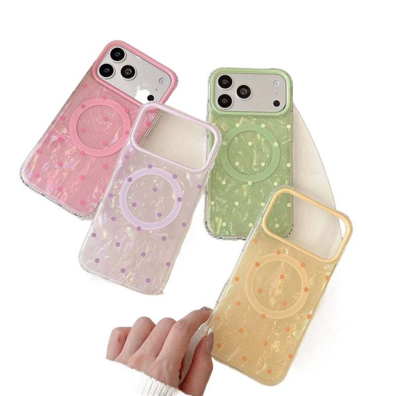 TPU MagSafe Case for iPhone 13 with Drop Protection and Strong Magnetic plus Shockproof plus Polka Dot in Purple - ModaStar - Image 2