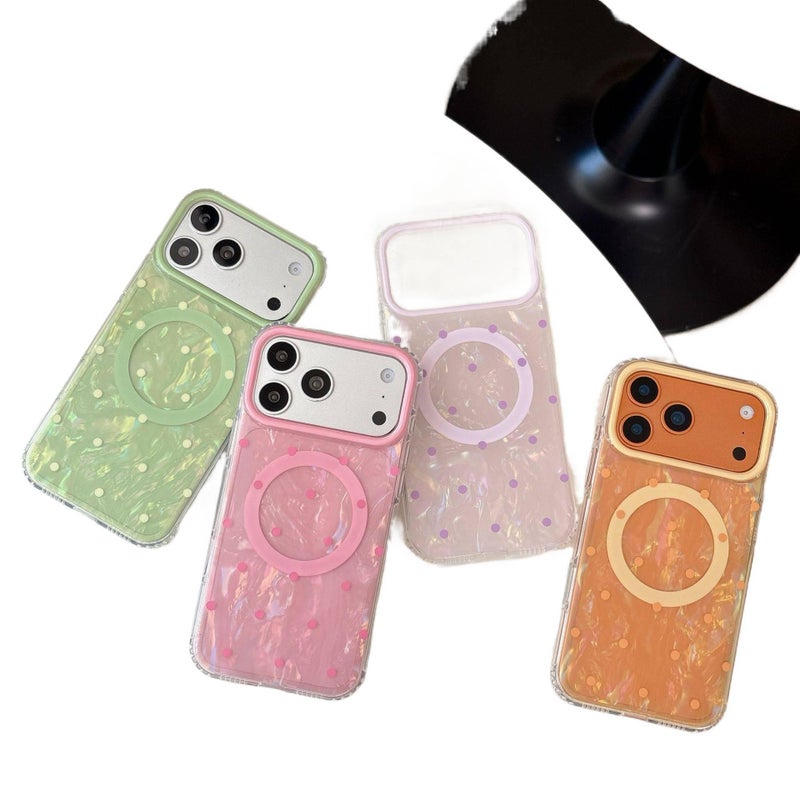 TPU MagSafe Case for iPhone 13 with Drop Protection and Strong Magnetic plus Shockproof plus Polka Dot in Purple - ModaStar - Image 3